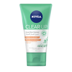 NIVEA Face Wash Deep Pore Cleanser, Clear Up Anti-Acne Sea Salt, Salicylic & Hyaluronic Acid, 50ml