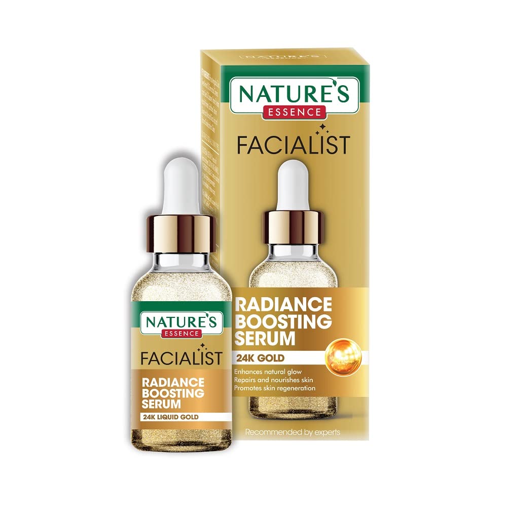 NATURES ESSENCE Radiance Boosting Facial Serum with 24K Liquid Gold, 30ml