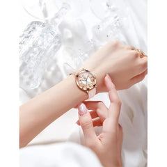 KASTWAVE Watches for Women Dress Fashion Quicksand Dial Leather 3ATM Waterproof Ladies Watches Gift