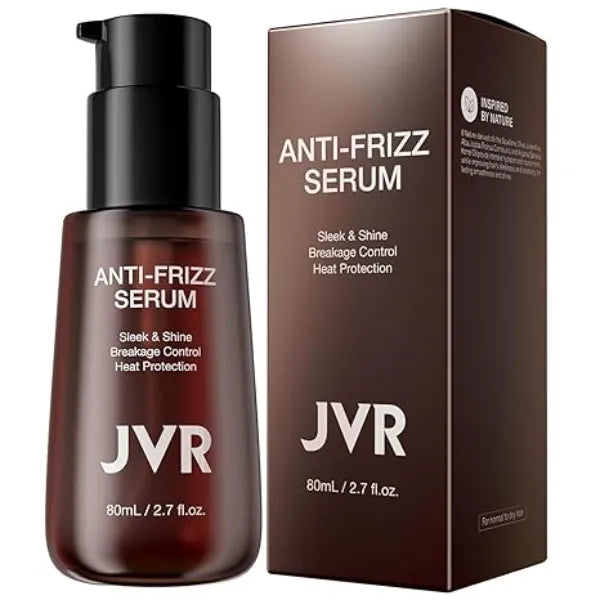 JVR Hydrating Hair Serum for Frizzy and Damaged Hair, Heat Protectant Oil for Frizz Control, Keratin Hair Treatment Essence for Damaged Dry Hair Jojoba Oil, Castor Oil, Anti Frizz Hair Product 2.7 oz