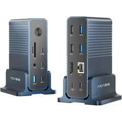 ACASIS 15-in-1 USB-C Docking Station with Dual Monitors (2×HDMI + DisplayPort), USB 10G/5G Ports, SD/TF, 3.5mm Audio & Gigabit Ethernet for Windows/Dell/HP/Lenovo