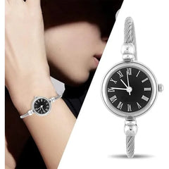 KASTWAVE Women Watches Luxury Quartz Watches Silver Cable Band Women's Small Size Bangle Watch