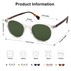SOJOS Small Round Classic Polarized Sunglasses for Women Men Vintage Style UV400 Lens MAY SJ2113