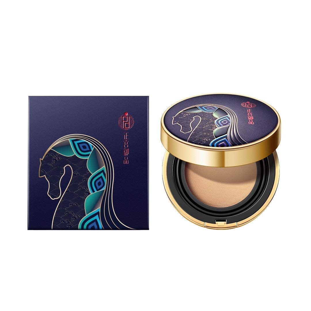 ZEESEA [Palace Identity Liquid Foundation Makeup, Cushion Foundation BB Cream, Skincare Ingredients, Long Lasting and High Coverage Cushion Compact, Porcelain White
