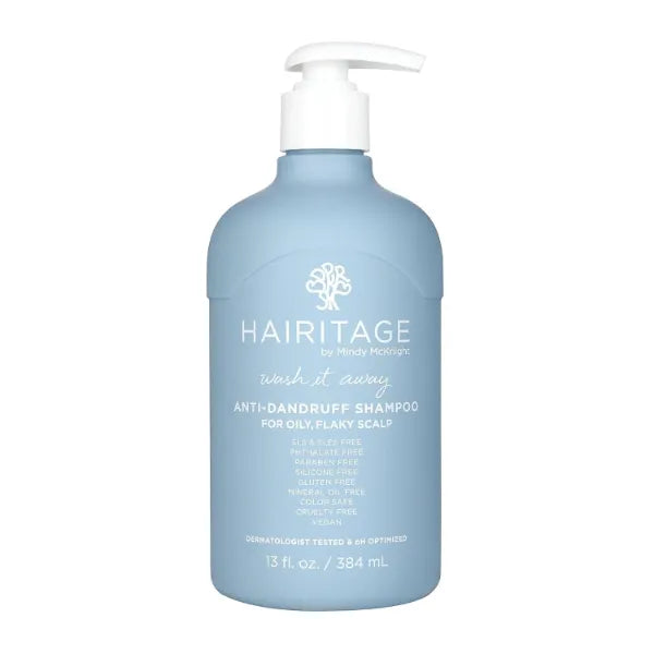 Hairitage Wash It Away Anti-Dandruff Shampoo - For Flaky, Itchy, Oily Scalp - Dandruff Shampoo Treatment - Eliminate Scalp Itching + Irritation + Flaking - 13 fl oz