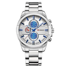CURREN Original Men's Sports Waterproof Stainless steel band quartz Wrist Watch 8274 - silver