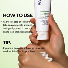 FABYOU Niacinamide Arbutin Glow Boosting Cream 80ml – Korean Skincare for Clarifying & Pore Care with 10% Niacinamide & Arbutin offering Fast Absorbing & Non-Irritating Formula