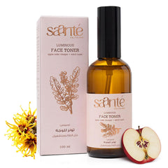 Saante Luminous Toner, Fades Dark Spots Reduces Fine Lines Boosts Radiance, Refreshing Toner With Apple Cider Vinegar Frankincense And Witch Hazel - 100ml