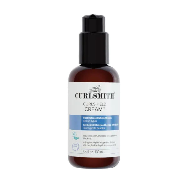 CURLSMITH CurlShield Cream - Multi-Benefit Heat Protection Cream, For Dry Styling - For All Curls, Coils & Waves (4.4 oz)