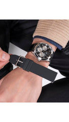 Guess Zen Multi-function Analog Watch Box Set for Men, 42 mm Case Width, Silver Tone/Black