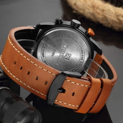 Curren Men Fashion PU Leather Sports Wrist Watch Casual Watch Luxury Water-Resistant Quartz Watch