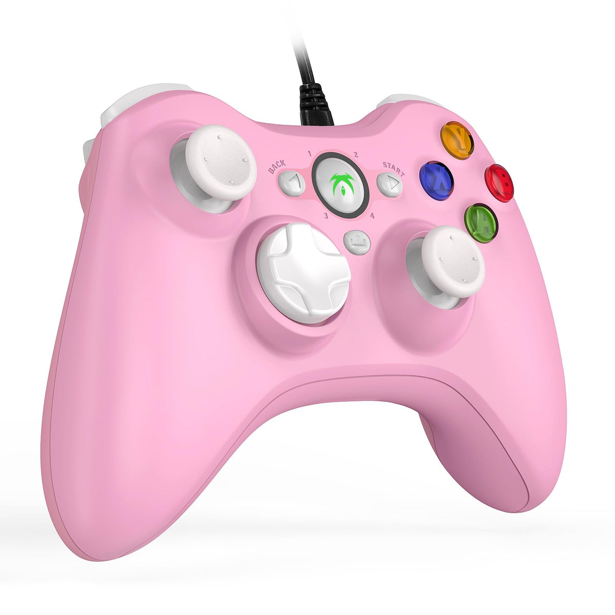 DYONDER Wired PC Controller,Game Controller Joystick with Dual-Vibration Turbo and Hall Trigger Buttons for Windows PC/ PS3/ Android TV Box/Tesla(Pink)