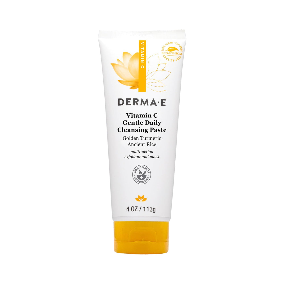 Derma E Vitamin C Gentle Daily Cleansing Golden Turmeric Paste, 113 G