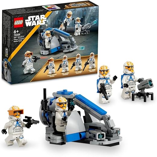 LEGO 75359 Star Wars 332nd Ahsoka's Clone Trooper Battle Pack, The Clone Wars Building Toy Set with Stud-Shooting Speeder Vehicle and Minifigures, Small Gift Idea for Kids Aged 6+