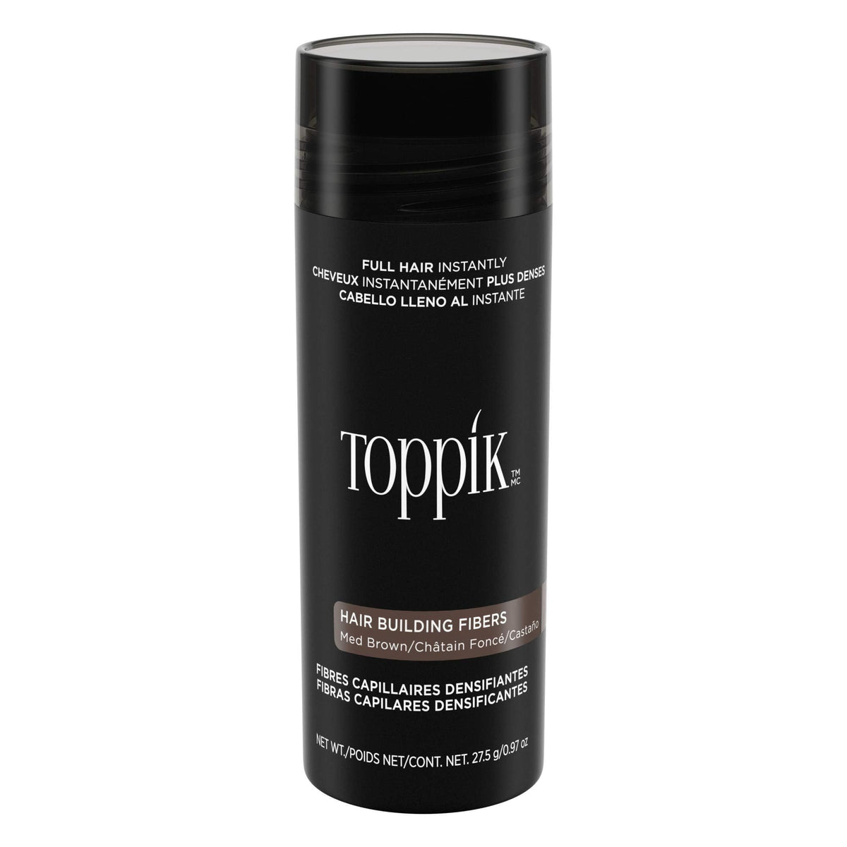 Toppik Hair Building Fibers with Premium Keratin Fibers Conceals Hair Thinning and Hair Loss for Fuller Looking Hair that Gives Completely Natural Look For Men and Women Medium Brown, 27.5 Grams