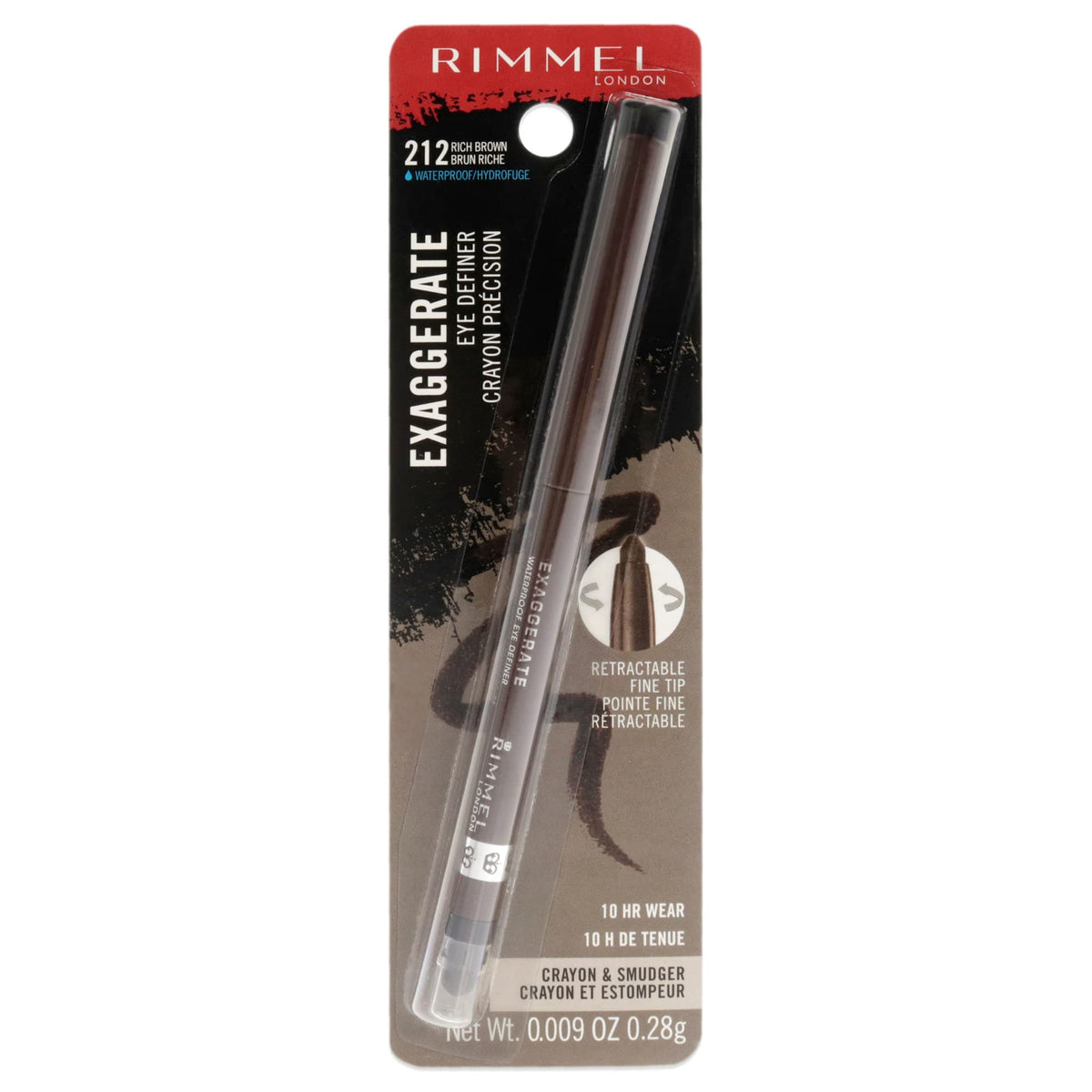 Rimmel Exaggerate Waterproof Eyeliner - 5.6g, 212 Rich Brown
