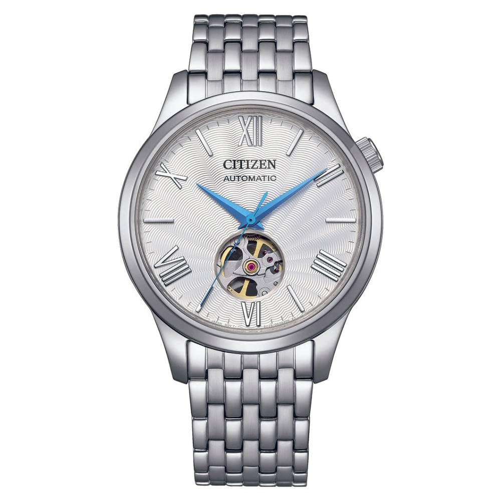 CITIZEN Unisex Classic Open Heart Mechanical Watch Nh9130-84A 40Mm White