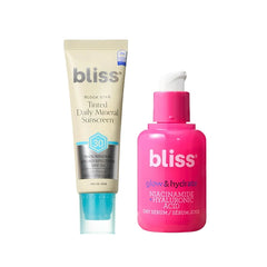 Bliss Block Star SPF 30 Invisible Daily Tinted Sunscreen with Zinc Oxide, Sunscreen & Makeup Primer + Glow & Hydrate Serum - Niacinamide + Hyaluronic Acid Serum