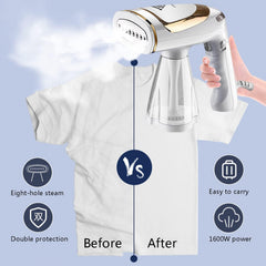 TECHVIDA Portable Garment Steamer, Handheld Folding Clothes Iron,1600 Watts Fabric Steamer,40-Second Fast Heat-up,Auto-Off, Large Detachable Water Tank,with Lint Brush and Steam Nozzle