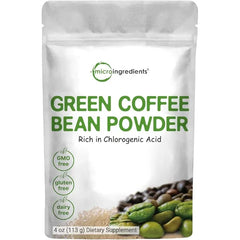 Micro Ingredient Pure Green Coffee Bean Extract, 4 Ounce | Natural Caffeine, Green Coffee Bean with 50% Chlorogenic Acid | Vegan Friendly, Filler Free
