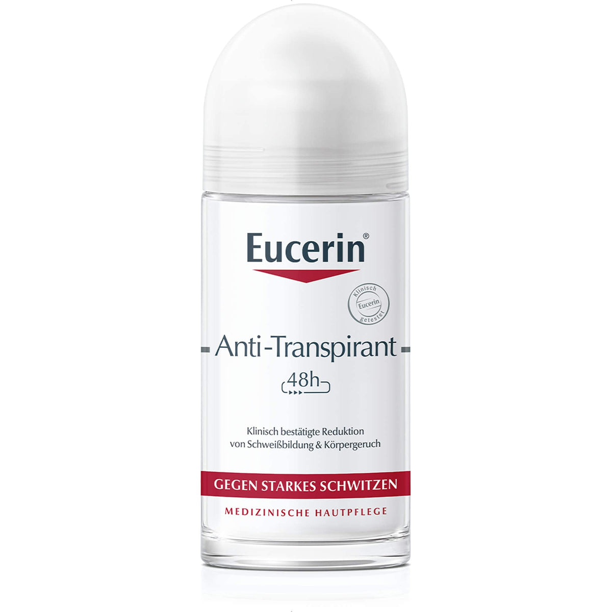 Eucerin Strong Antiperspirant, Unisex Long-Lasting 48-Hour Roll-On Deodorant, Anti-Sweating and Odour Protection, Lightly Fragranced, For Sensitive Skin, 50ml