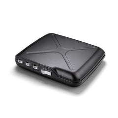 ÖGON -DESIGNS- Aluminium Code Wallet – The Code Wallet – Pocket Safe – RFID Blocking Secure Card Holder – Capacity 10 Cards and Banknotes  - Black