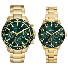 Fossil His and Hers Multifunction Gold-Tone Stainless Steel Watch - BQ2754SET