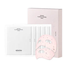 Whamisa Organic Flowers Hydrogel Facial Sheet Mask, Hydration, Deep Moisture, Skin Care, Skin Barrier, Acne Mask, Smoothing Effect, Fermentation, Korean Skin Care (5 PCS/Pack)