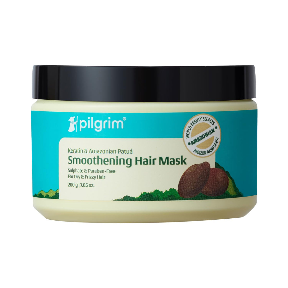 Pilgrim Amazonian Patu¡&Keratin Strengthening Hair Mask For Dry & Frizzy Hair With Sacha Inchi For Women&Men|Hair Mask For High Shine&Hydration|Hair Mask For Smoothening Hair|Silicon Free|200Gm