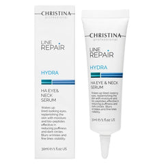 Christina Line Repair Hydra HA Eye & Neck Peptide Serum – Hyaluronic Acid Anti-Aging Serum for Dark Circles & Moisture Retention | For Dry & Normal Skin