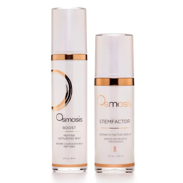 OSMOSIS Facial Mist and Serum Kit, Boost (2.7oz) Peptide Activating Hydrating Facial Mist with Hyaluronic Acid, STEMFACTOR (1oz) Facial Serum Stimulates Stem Cells
