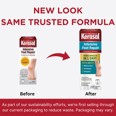 Kerasal Intensive Foot Repair, Exfoliating Foot Moisturizer 1 oz. - Clinically proven to moisturize and exfoliate dry feet and cracked heels - Smooth, soft feet fast with visible results in just 1 day