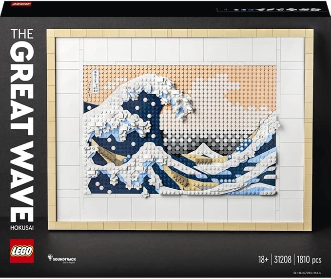 LEGO 31208 Art Hokusai – The Great Wave, 3D Japanese Wall Art Craft Kit, Framed Ocean Canvas, Creative Activity, Gifts for Adults, DIY Home, Office Decor