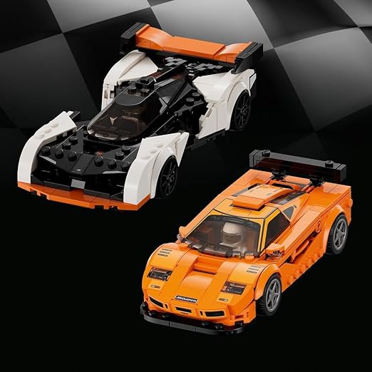 LEGO 76918 Speed Champions McLaren Solus GT & McLaren F1 LM, 2 Iconic Race Car Toys for Boys & Girls, Hypercar Model Building Kit, Collectible 2023 Set