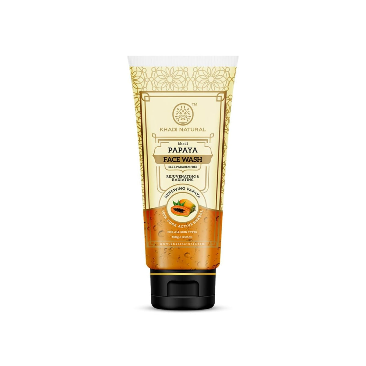KHADI NATURAL PAPAYA FACE WASH TUBE -(SLS & PARABEN FREE)