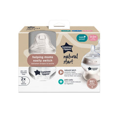 Tommee Tippee Closer to Nature Baby Bottles | Extra Slow Flow Breast-Like with Anti-Colic Valve (5oz, 2 Count)