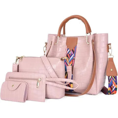 Generic Women's PU Leather Designer Handbags and Shoulder Bags , Top Handle Satchel Tote with 3 Additional Pouches