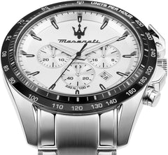 Maserati Traguardo 45 mm Chronograph Men's Watch, Silver, Chronograph