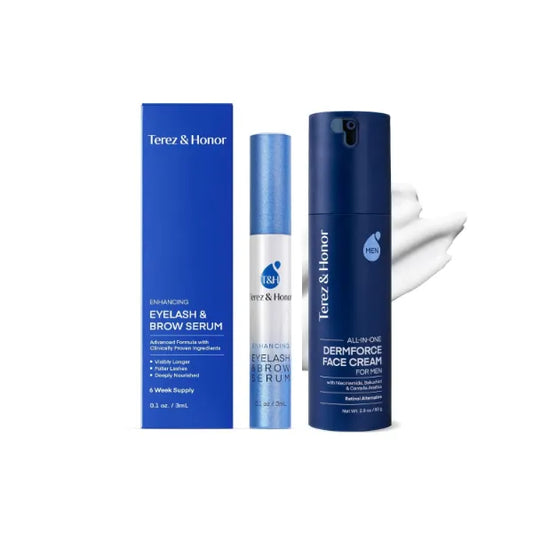TEREZ & HONOR Advanced Eyelash Serum & 6-in-1 Face Cream for Men – Thicker Lashes, Defined Brows & Anti-Aging Skincare Made in Korea