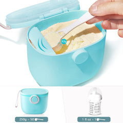 ELECDON Baby Formula Dispenser, Portable Milk Powder Dispenser Container with carrying Handle and Scoop for Travel Outdoor Activities with Baby Infant, 500ML (Blue)