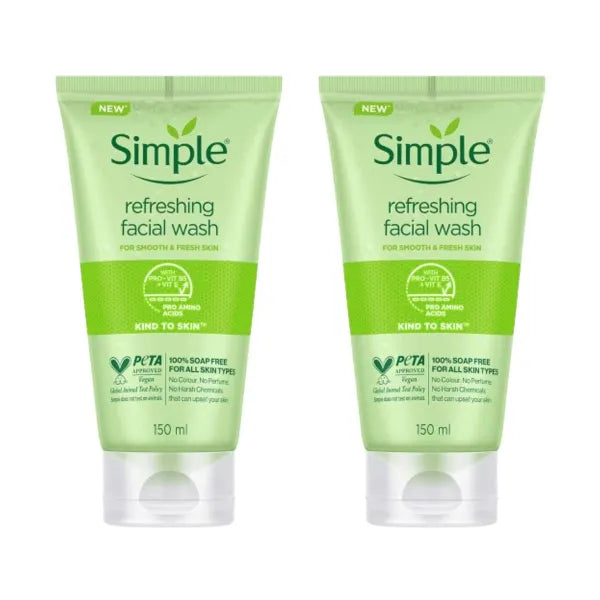 Simple refreshing facial gel wash 150 ml (pack of 2)