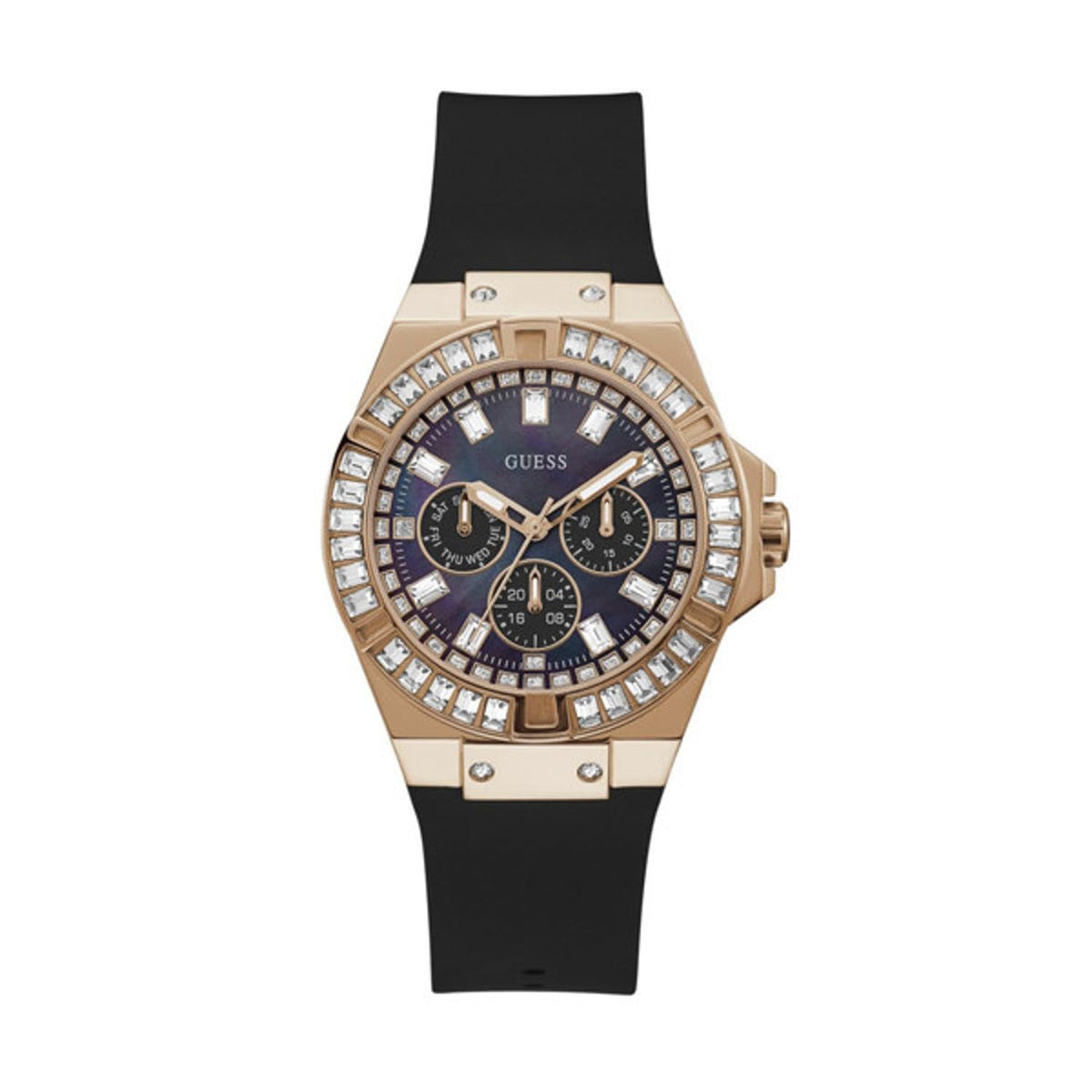 GUESS Women's Quartz Watch with Analog Display and Silicone Strap GW0118L1