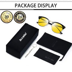Joopin Polarized Semi Rimless Sunglasses Men Women, Classic Half Frame Sun Glasses UV Protection