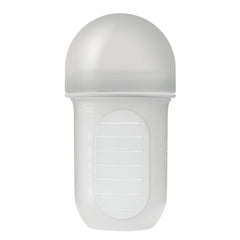 Boon Nursh Reusable Silicone Baby Bottle with Collapsible Silicone Pouch Design - Everyday Baby Essentials - Stage 2 Medium Flow Baby Bottles - Gray - 8 Oz