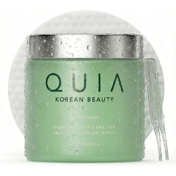 QUIA Toner Pads – AHA/BHA Dual-Action Exfoliate and Hydrate All in One – Soothing Formula for Sensitive Skin – Reduces Blackheads and Blemishes- 70 Gentle Textured Pads – Korean Skincare