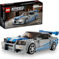 LEGO 76917 Speed Champions 2 Fast 2 Furious Nissan Skyline GT-R (R34) Race Car Toy Model Building Kit, Collectible with Racer Minifigure, 2023 Set for Kids