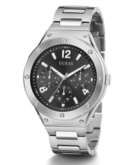 GUESS US Men's Silver-Tone Multifunction Watch, one