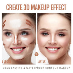 NALACAL 2 Color Dual Cream Contour Stick, Highlight & Contour Bronzer Stick, Long Lasting & Waterproof Contour Sticks Kit for Light Skin Face Makeup