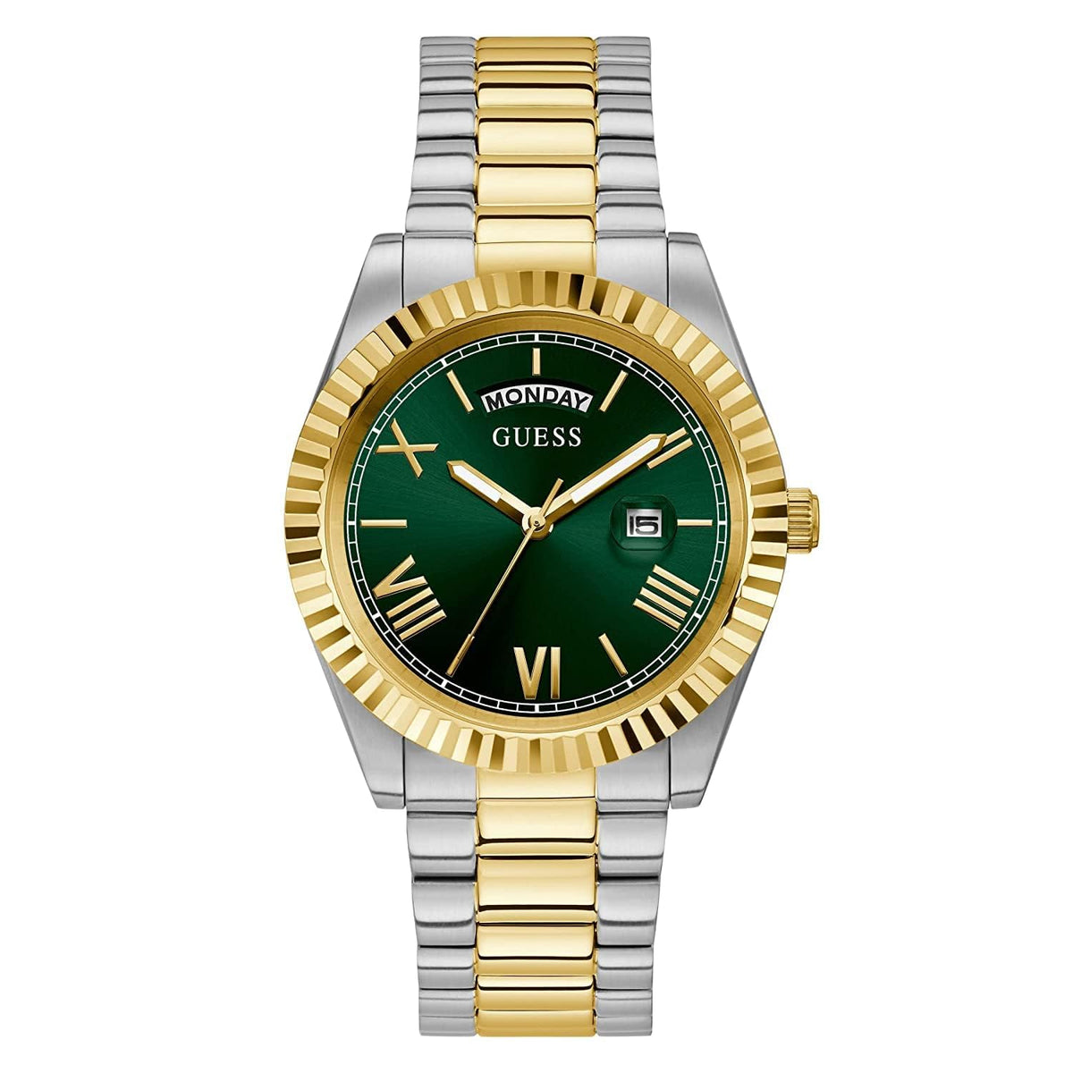 Guess US Men's Two-Tone and Green Analog Watch