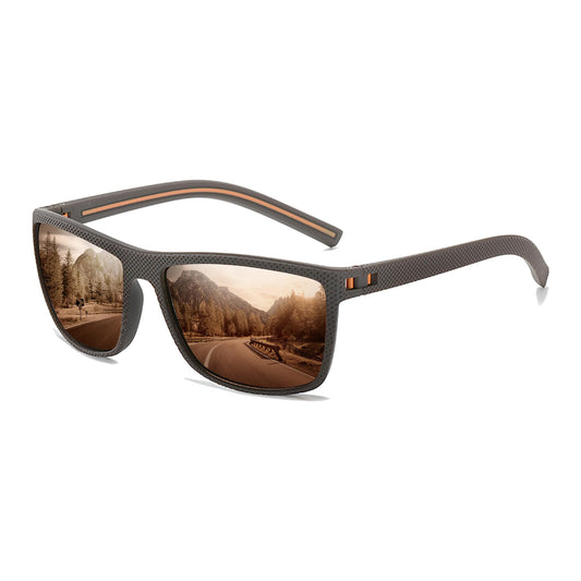 YUKANNA Polarized Men's Sunglasses Lightweight TR90 Frame Outdoor Sports Fashion Sun - Brown Polarized Lens Glasses with UV400 Protection